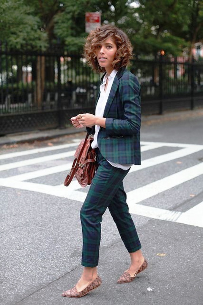 16-Awesome check outfits for Office wear