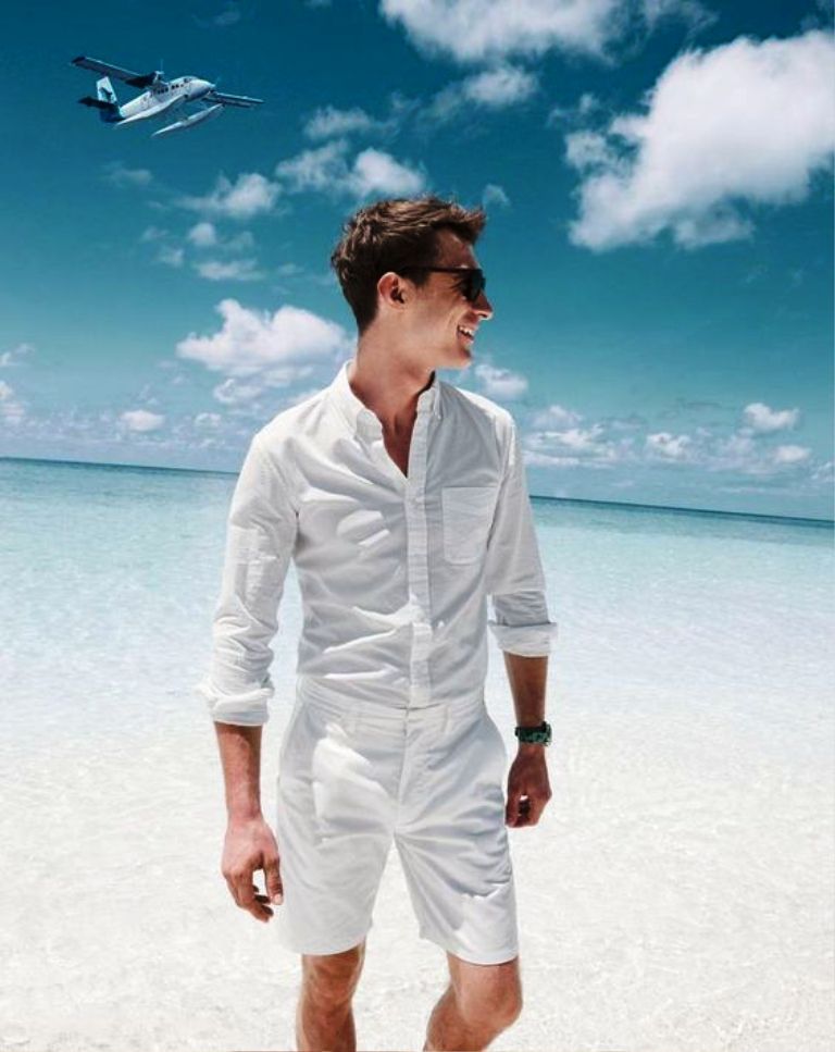 Beach White Outfit For Men