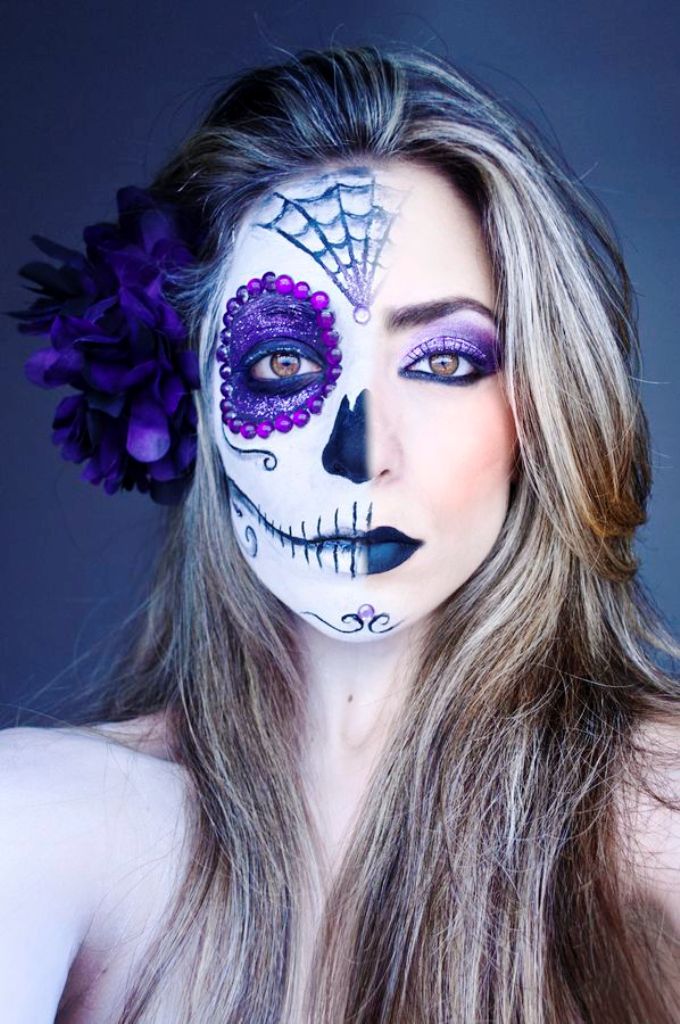 1. Halloween Half Face Makeup