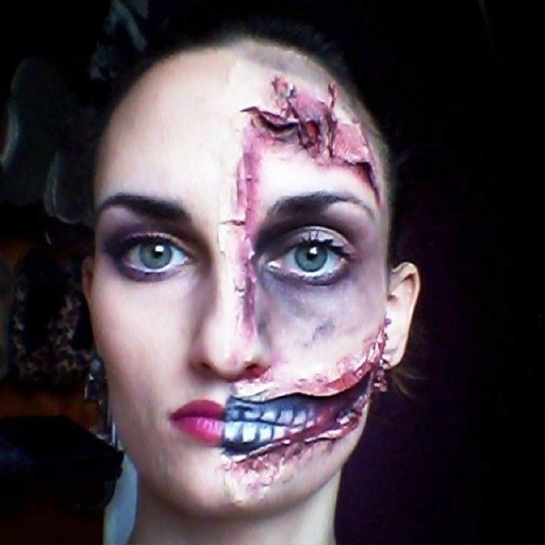 13. Halloween Half Face Makeup Ideas