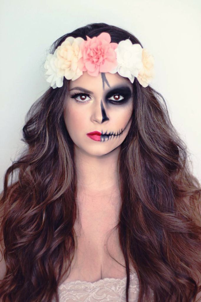 19. Halloween Half Face Makeup Ideas