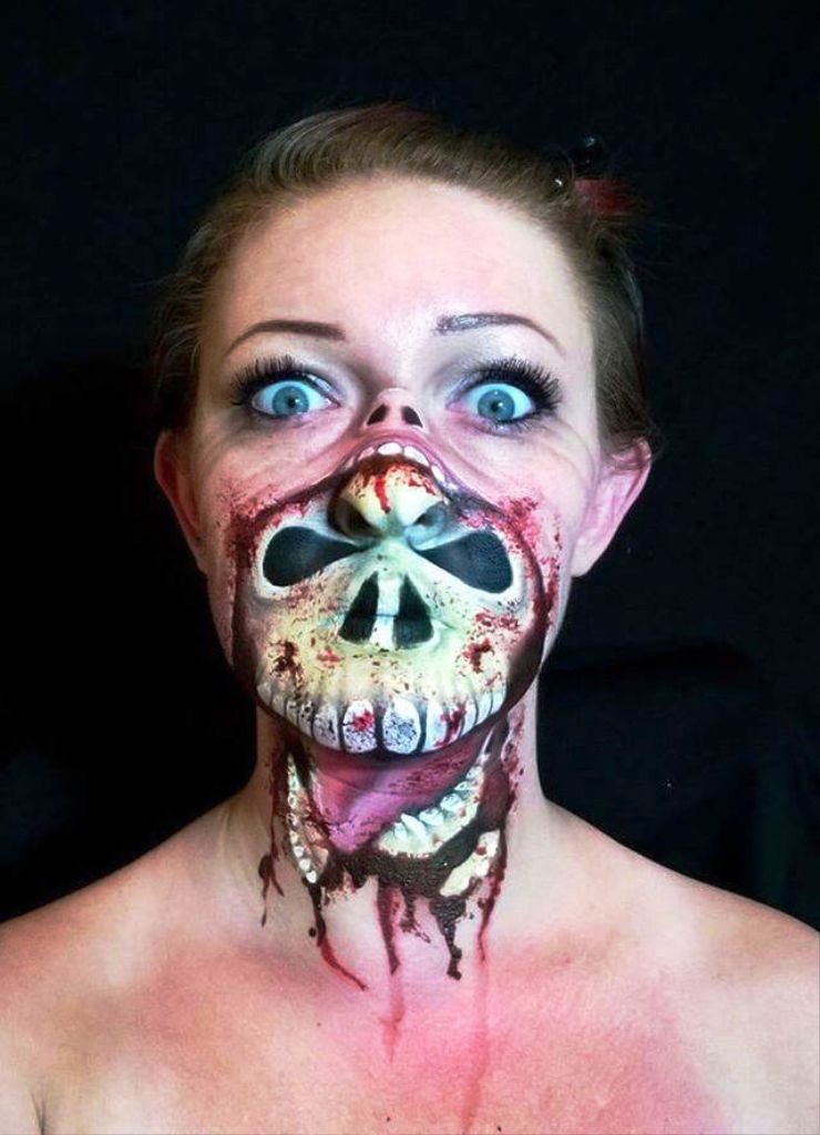 6. Halloween Half Face Makeup