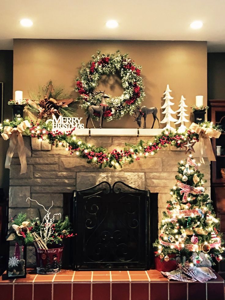 16-Christmas Fireplace Decor