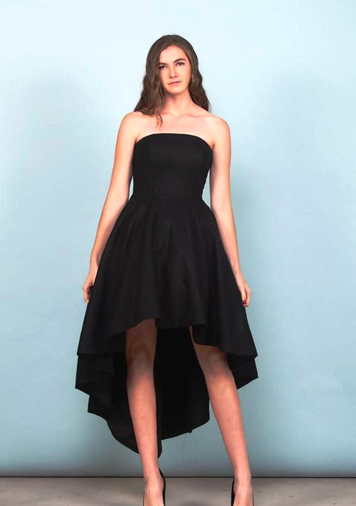 Bridesmaid high Low Dress In Black
