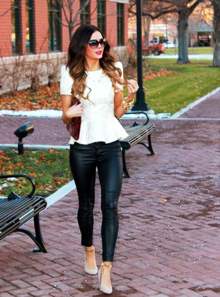 14. Leather Pants Outfit Ideas