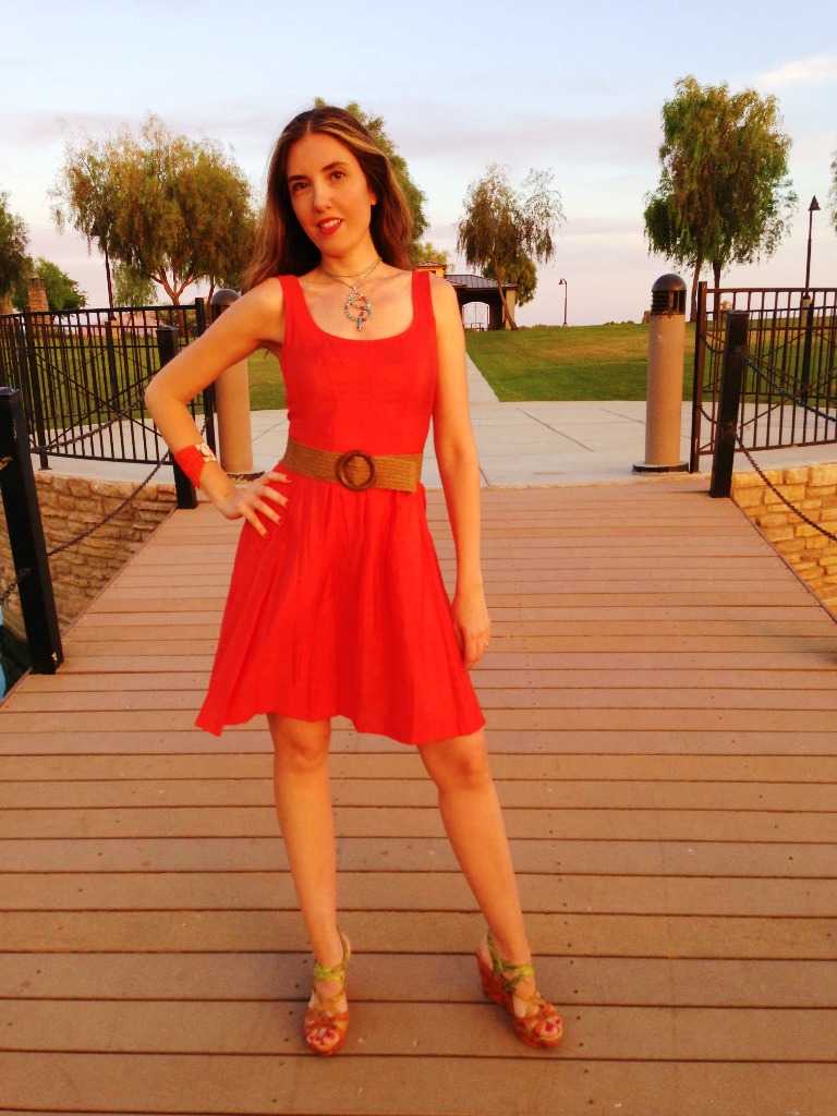 25-Coral Dress With Shoes
