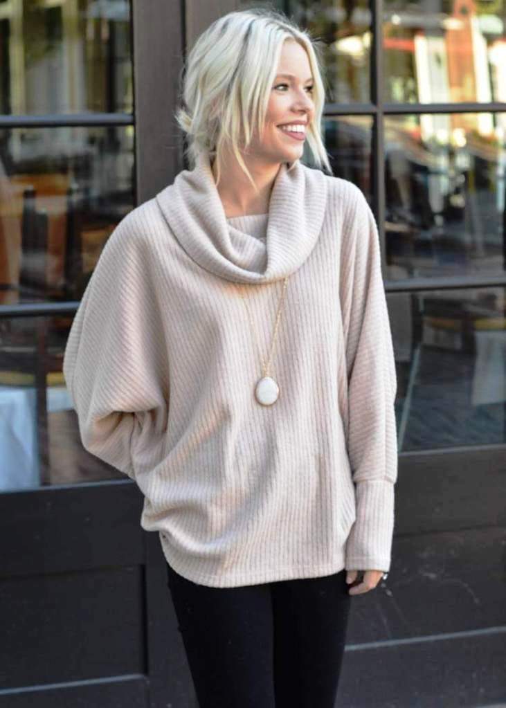 48-Cowl Neck Top Street Style