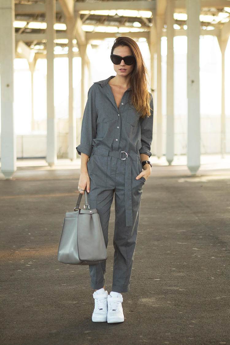 Jumpsuit With White Sneakers For Women