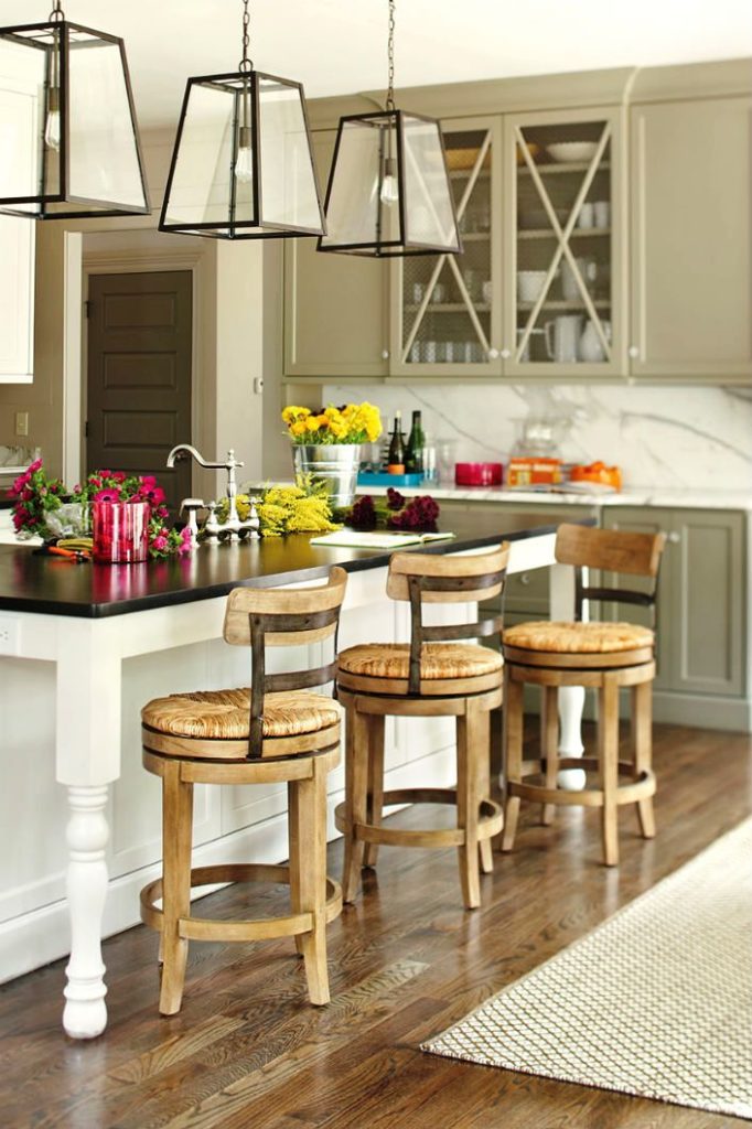14. Wooden Base Stools For Kitchen