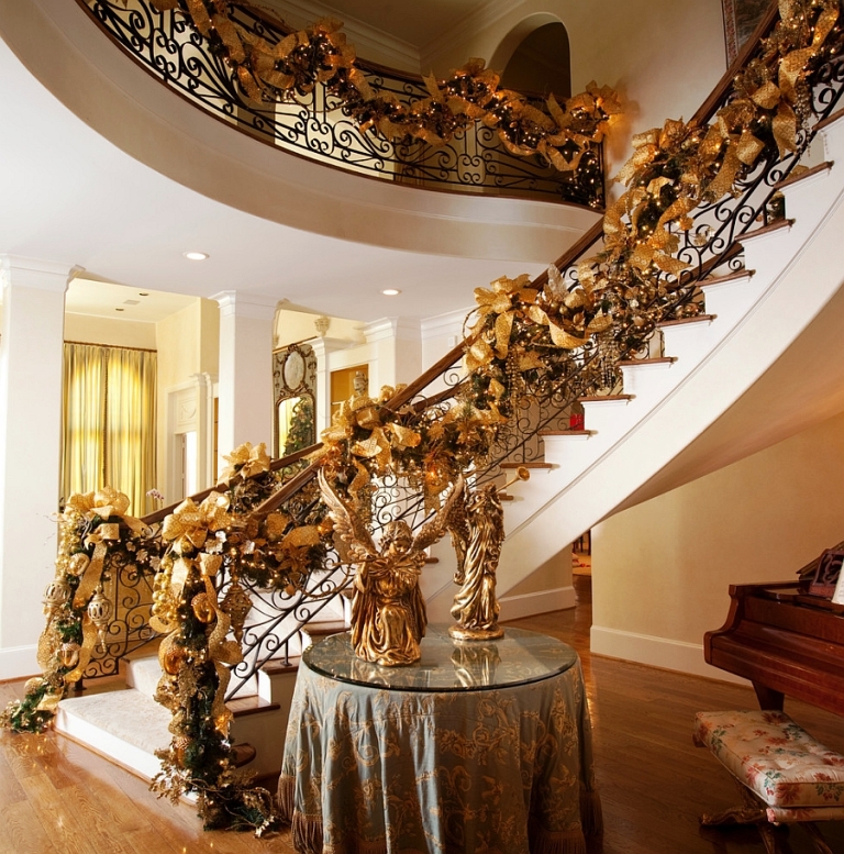 Rustic Staircase Christmas Decoration