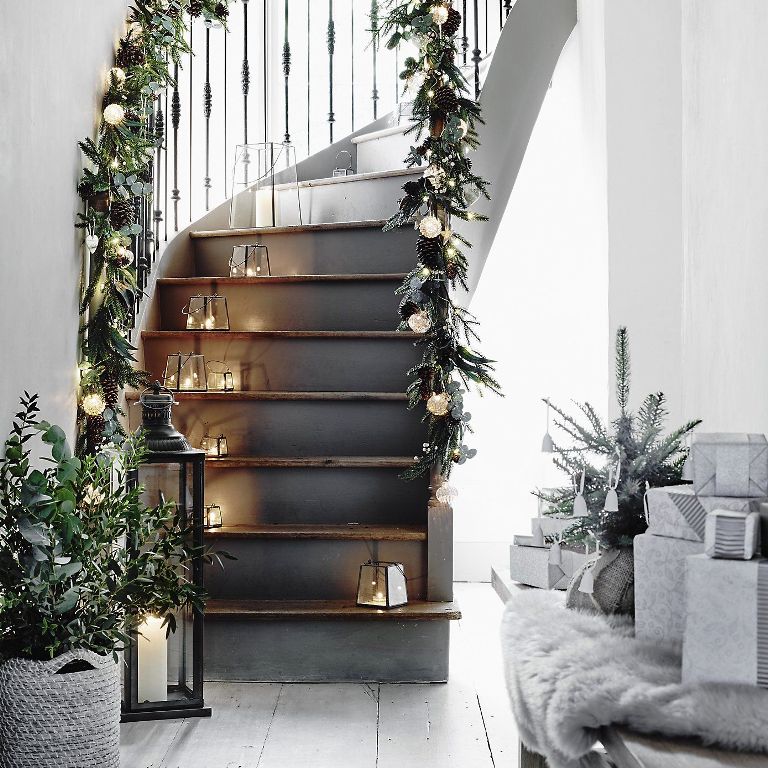 Scandinavian Style Staircase Christmas Decoration