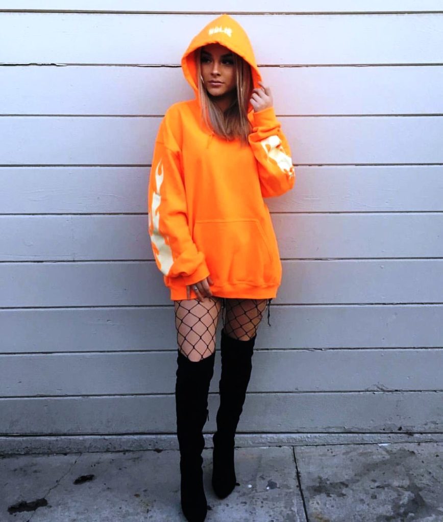 Oranage Outfits With Hoodies
