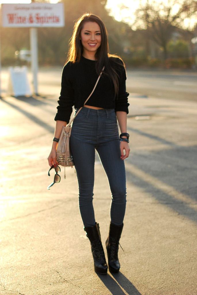 Crop Sweater High Wasted Pants