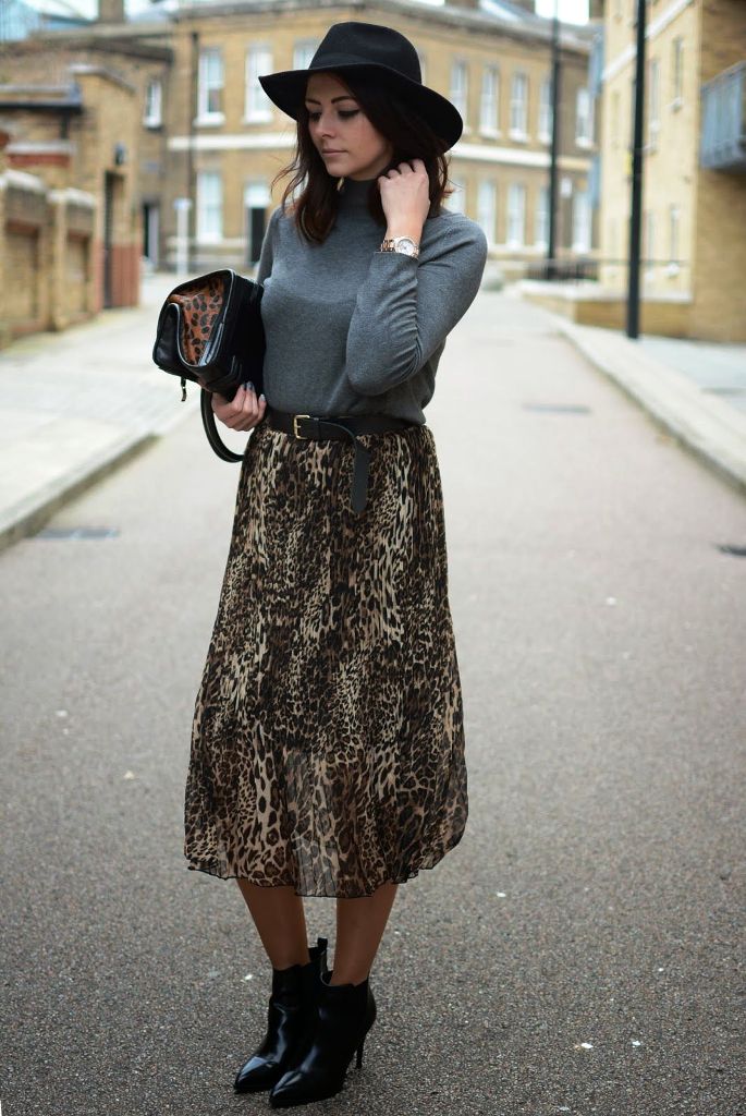 Leopard dress With Midi Skirt