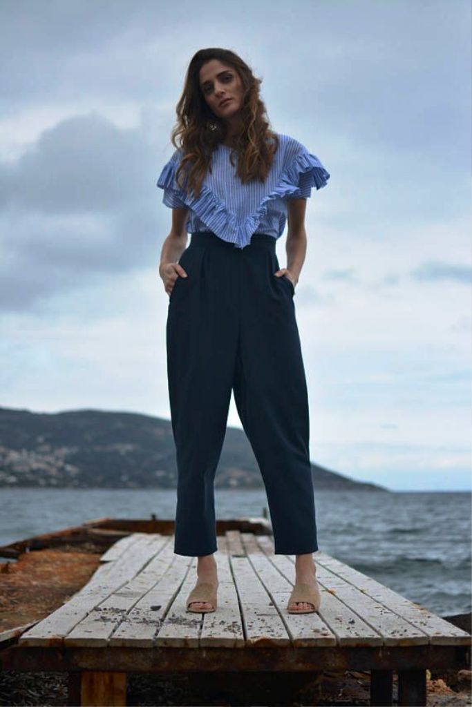 Navy High Wasted Pants