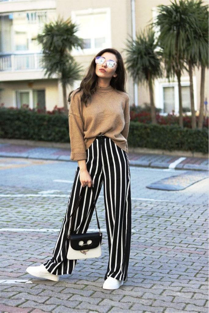 Palazzo Striped Pants For Women