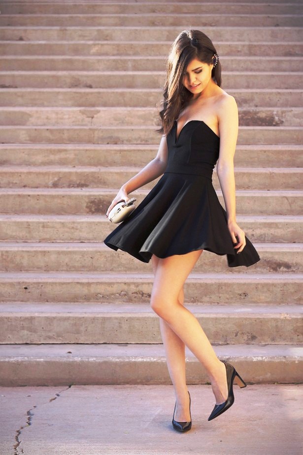 sweetheart-strapless-mini-length-classic-little-black-dress