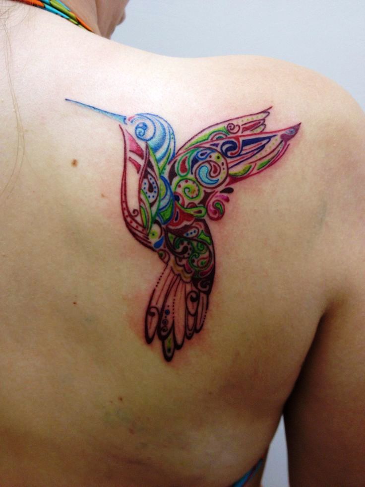 11-hummingbirds tattoos B&W