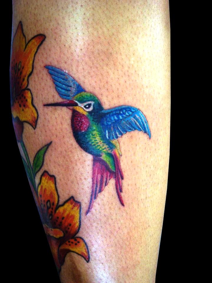 12-hummingbirds tattoos B&W