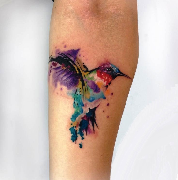 7-hummingbirds tattoos B&W