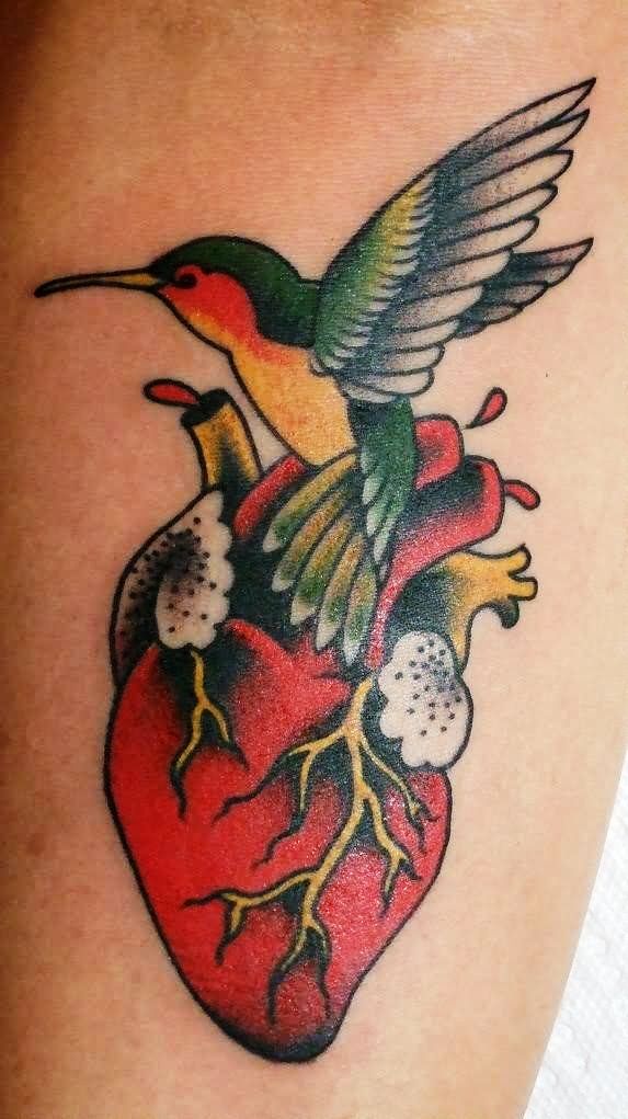 8-hummingbirds tattoos B&W