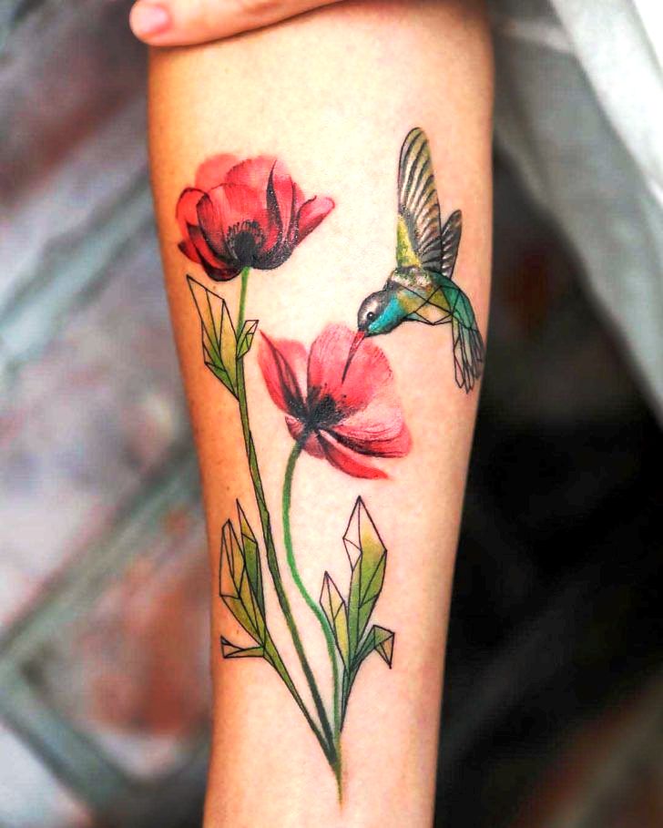 9-hummingbirds tattoos B&W