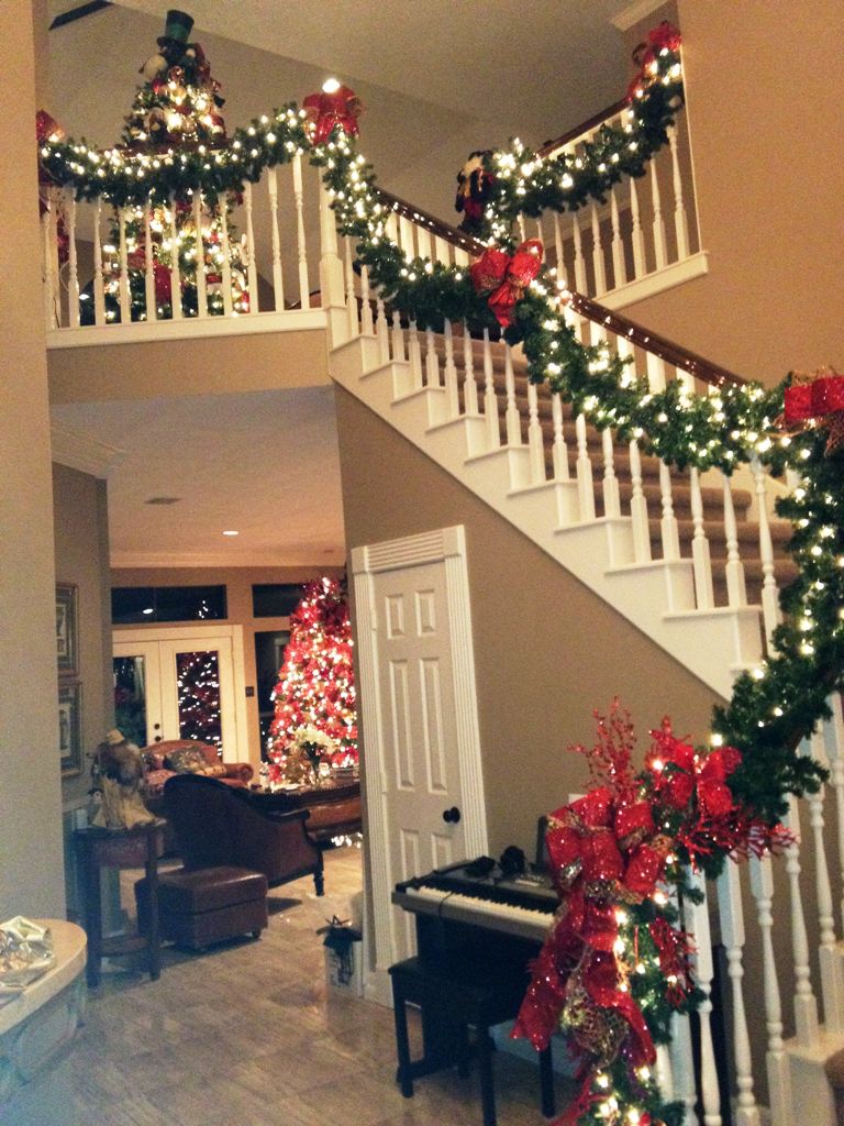 Cheerful Christmas Staircase Decorations