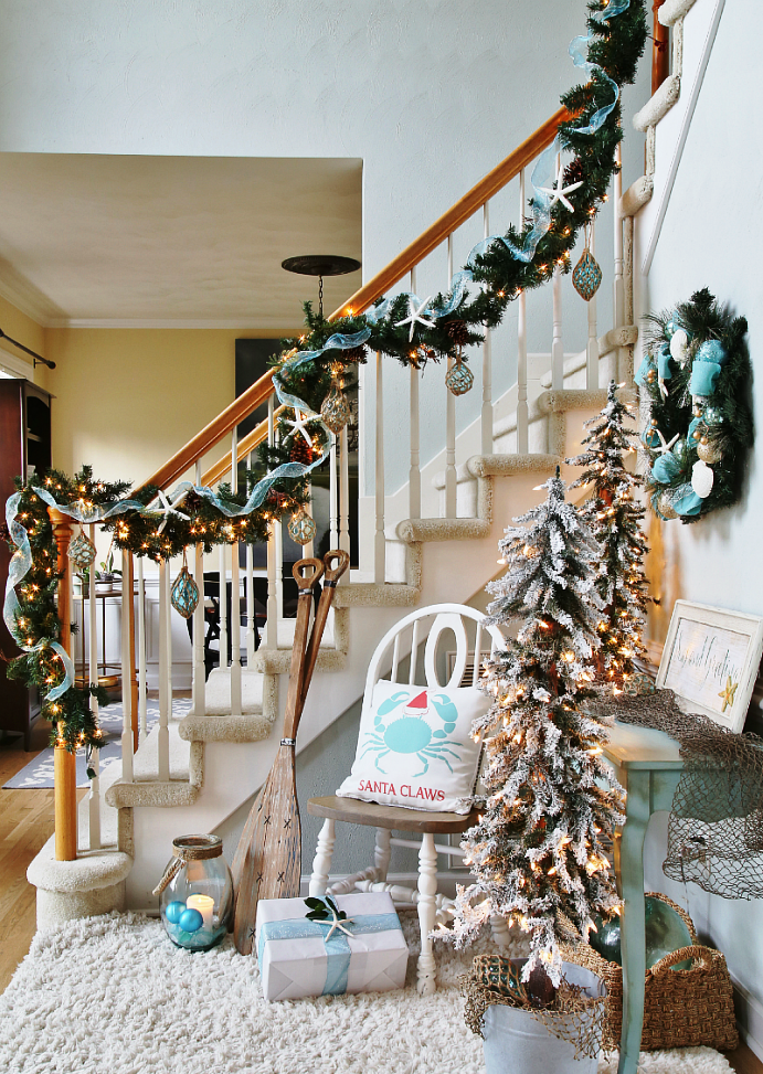 Coastal Staircase Christmas Decoration