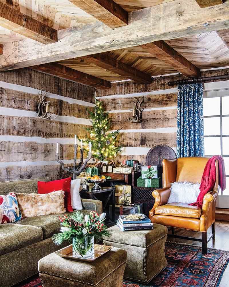 Country Cottage Christmas Living Room