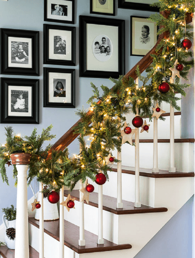Staircase Decoration With Ornaments