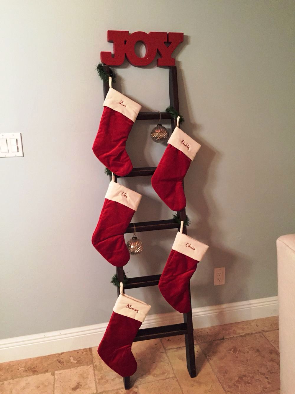 Stocking Ladder Christmas Living room