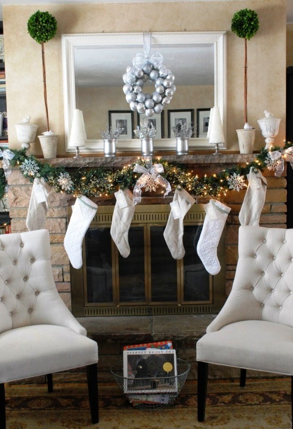 White Stocking Christmas Living room