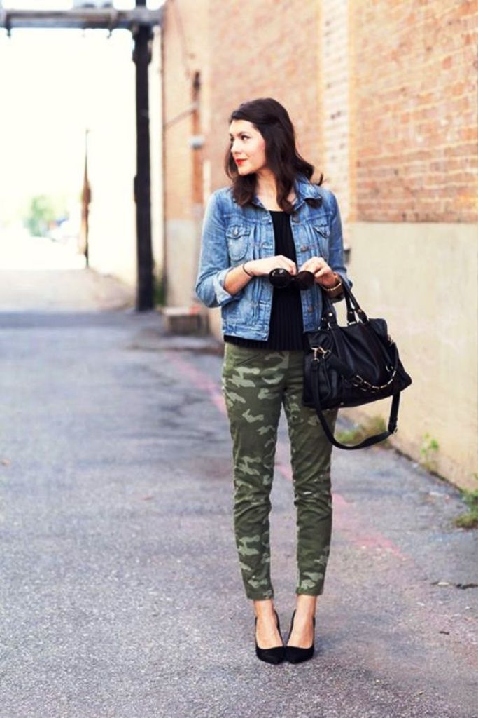 Denim With Camouflage pants